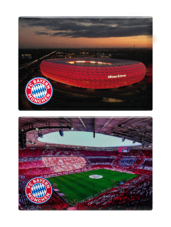 FC Bayern München - Bayern Mníchov Allianz Arena magnetka (2 ks v balení)