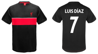 Liverpool FC Luis Díaz tréningové tričko čierne detské