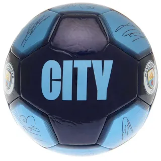 Manchester City lopta s podpismi hráčov modrá - SKLADOM