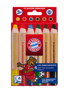 FC Bayern München - Bayern Mníchov veľké farebné ceruzky (6 ks v balení)