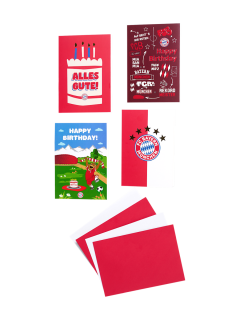 FC Bayern München - Bayern Mníchov blahoželacie kartičky (4 ks v balení)