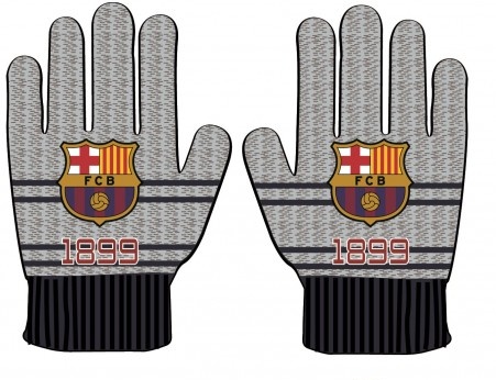 FC Barcelona pletené rukavice šedé detské - SKLADOM