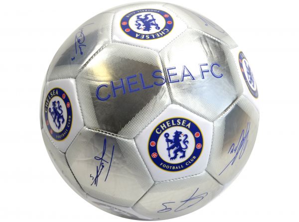 Chelsea futbalová lopta s podpismi strieborná - SKLADOM