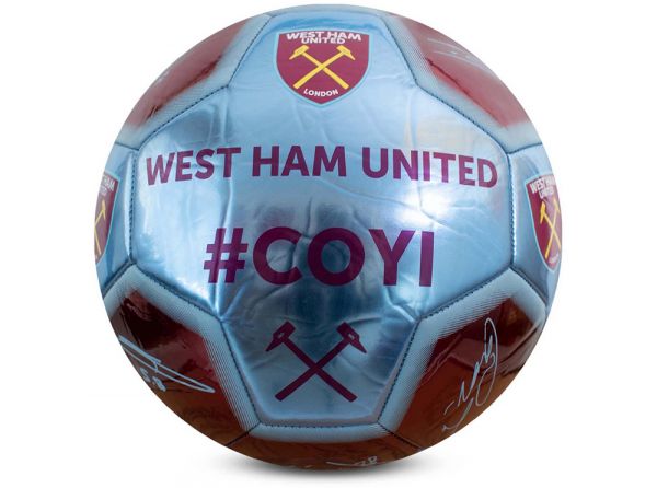 West Ham United FC futbalová lopta s podpismi