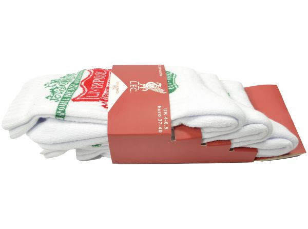 Liverpool FC ponožky biele (3 páry v balení) - SKLADOM