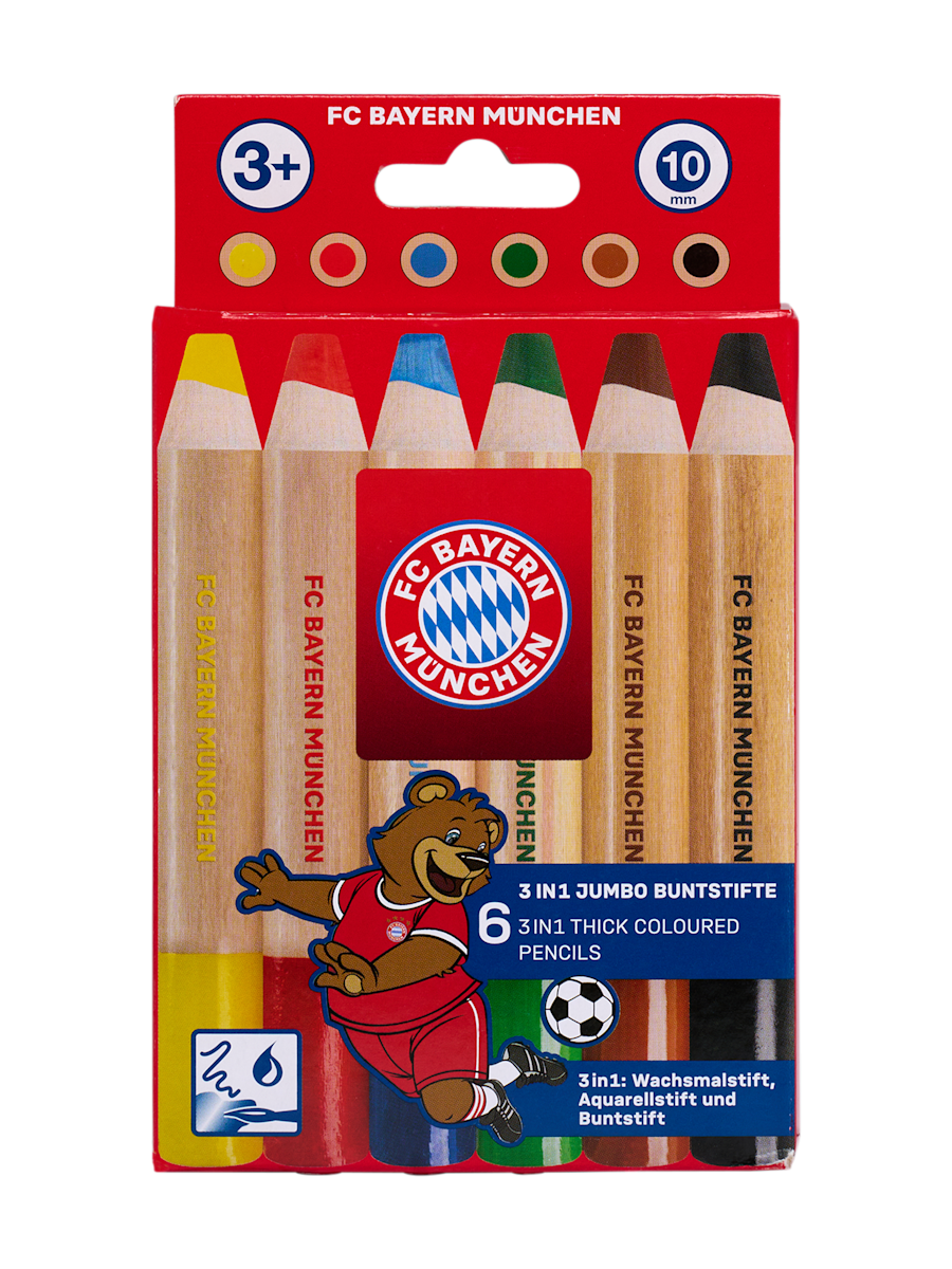 FC Bayern München - Bayern Mníchov veľké farebné ceruzky (6 ks v balení)