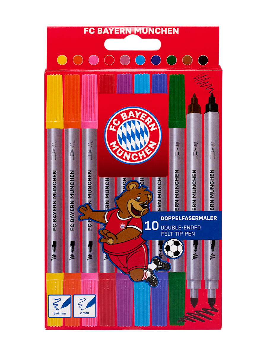 FC Bayern München - Bayern Mníchov farebné obojstranné fixky (10 ks v balení)