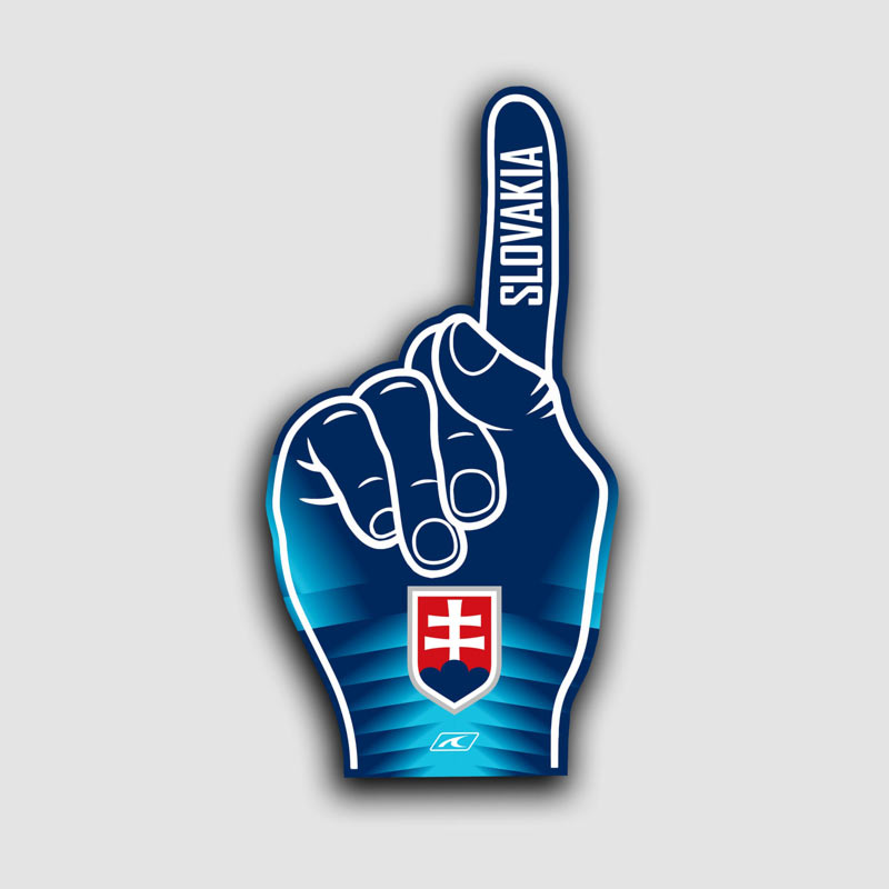 Slovakia Slovensko fan ruka modrá