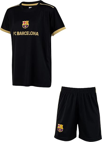 FC Barcelona tréningový set čierny detský - dres + kraťasy