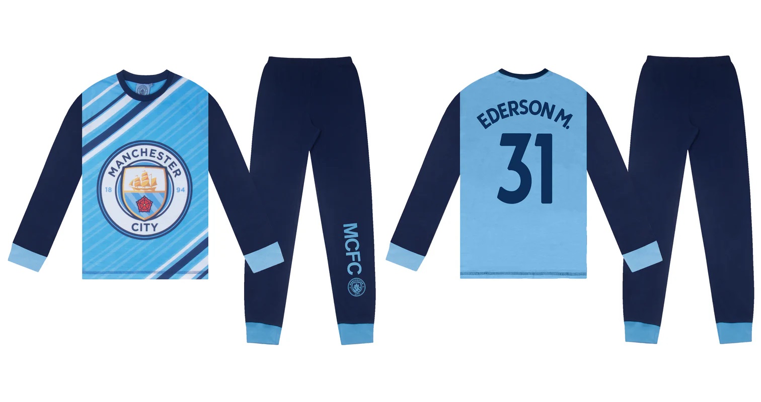Manchester City Ederson Moraes pyžamo modré detské
