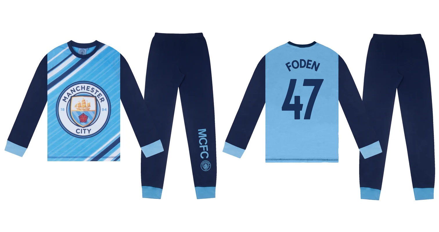 Manchester City Phil Foden pyžamo modré detské