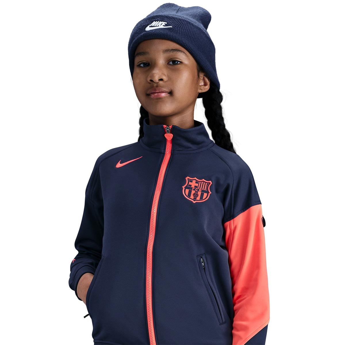 Nike FC Barcelona tréningová mikina / bunda tmavomodrá detská 2025-2026