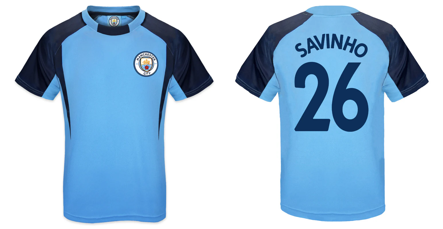Manchester City SAVINHO tréningové tričko modré detské