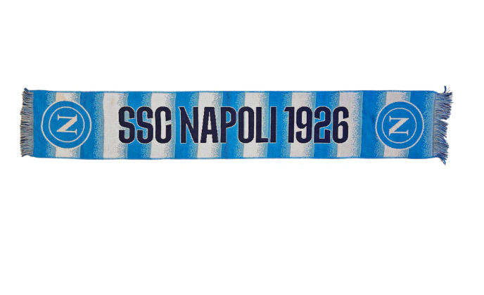 SSC Neapol pletený šál bielo-modrý