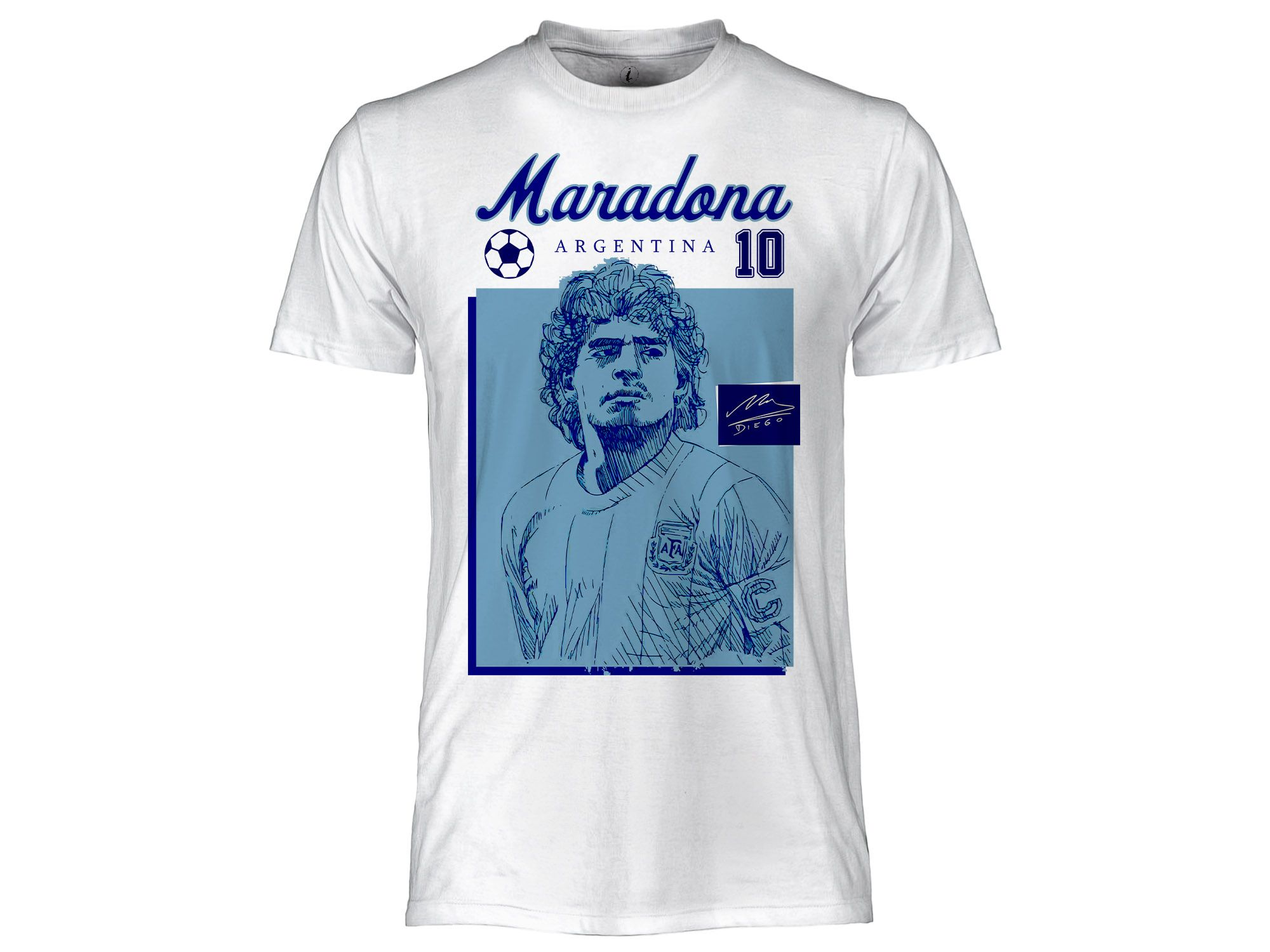 Diego Maradona tričko biele pánske