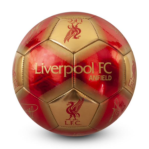 Liverpool futbalová lopta s podpismi - SKLADOM