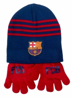 FC Barcelona zimný set detský (zimná čiapka + rukavice) - SKLADOM