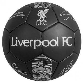 Liverpool futbalová lopta s podpismi čierna - SKLADOM