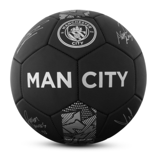 Manchester City lopta čierna s podpismi hráčov - SKLADOM