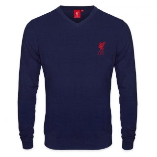 Liverpool FC pletený sveter modrý pánsky