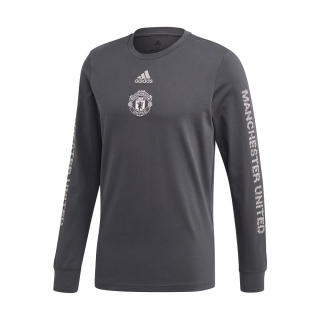 Adidas Manchester United tričko s dlhými rukávmi šedé pánske