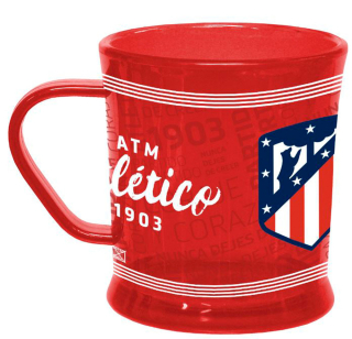 Atlético Madrid priesvitný hrnček červený