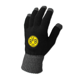 Borussia Dortmund BVB 09 pletené rukavice čierne - SKLADOM