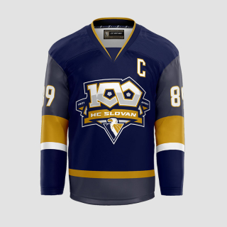 HC Slovan 100 rokov dres modrý detský (2021-22) ofic. replika s vyšívaným logom