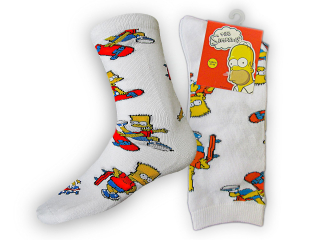 The Simpsons (Simpsonovci) ponožky biele 
