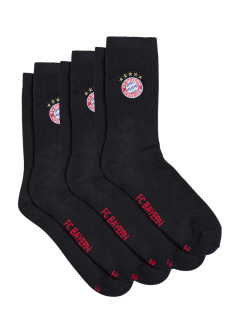 FC Bayern München - Bayern Mníchov ponožky čierne (3 páry v balení) - SKLADOM