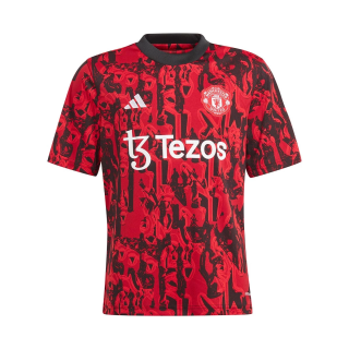 Adidas Manchester United predzápasový dres červený detský 2023-2024