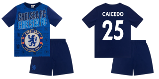 Chelsea FC Moisés Caicedo pyžamo modré detské