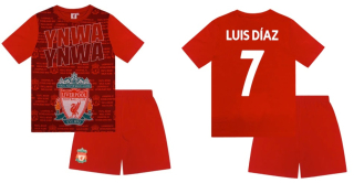Liverpool FC Luis Díaz pyžamo červené detské
