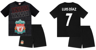 Liverpool FC Luis Díaz pyžamo čierne detské