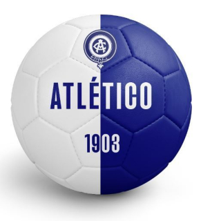 Atlético Madrid futbalová lopta bielo-modrá