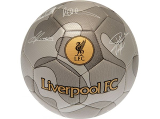 Liverpool futbalová lopta s podpismi šedá - SKLADOM