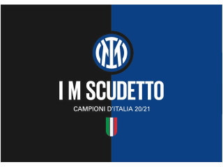 Inter Miláno - Inter Milan Champions 2021 - Scudetto vlajka