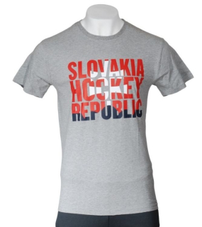 Slovensko Slovakia Hockey Republic tričko šedé pánske - SKLADOM